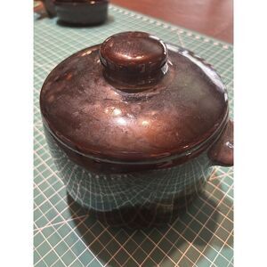 Vintage West Bend Brown Ceramic Bean Pot With Lid - 1.5 Quart